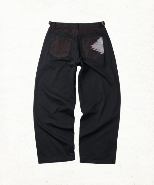 DD aztec wide cotton pants (BLACK)