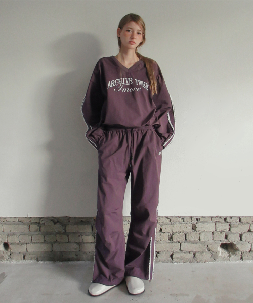 Mopin Lace Nylon Elastic-Waist Long Pants