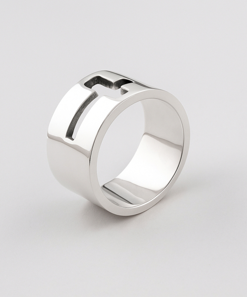 SHOVEOFF - SVR-625 Silver 92.5Wide Bold Cutting Line Silver Ring