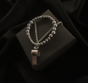 띵커(THINCKER) (호신용)Thincker double chain whistle bracelet (silver color)