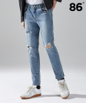 86로드(86ROAD) 1601 cutting destroyed washing jeans / 슬림핏 (무릎 디스)