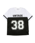 언티지(UNTAGE) UTT-SN01 레트로 매쉬 오버핏 티셔츠[black(UNISEX)]