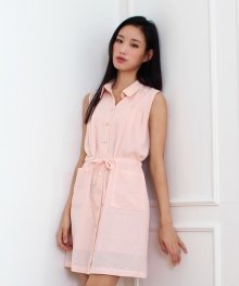 메쉬 셔츠 드레스 [핑크]