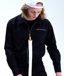 [UNISEX] Removable Strap Cropped Shirt (BLACK)