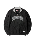 세인트페인(SAINTPAIN) SP 로고 하프 집 스웨터-BLACK