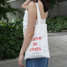 J aime les chats Ecobag Cream Red
