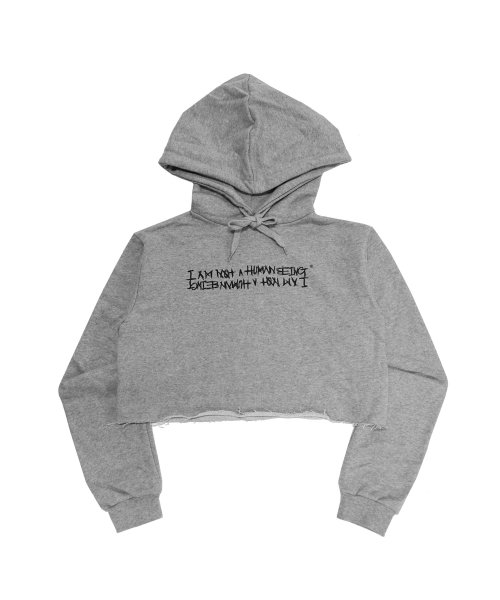 아임낫어휴먼비잉(I AM NOT A HUMAN BEING) AUTOGRAPH CROP HOODIE - GREY - 16,900원 | 무신사 스토어
