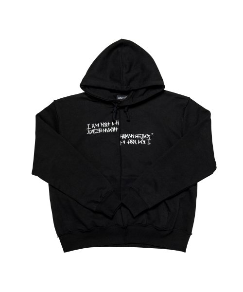 아임낫어휴먼비잉(I AM NOT A HUMAN BEING) UNBALANCED HOODIE - BLACK - 22,900원 | 무신사 스토어