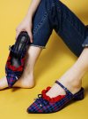 Its Adorable Mules Blue Check_0048