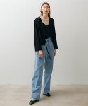 논로컬(NONLOCAL) Linen Shirring Cardigan - Black