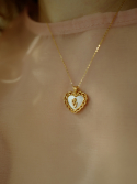 피오레(FIORE) tulip stone heart necklace