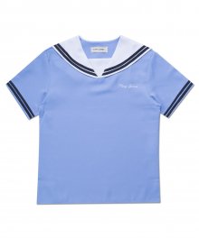 (W) Firstcake Half Shirts - Sky Blue