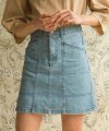 902 stitch denim skirt (light blue)