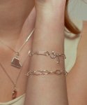 봉보(BONBEAU) Lux oval chain Bracelet 심플 오벌 체인 실버팔찌