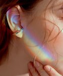봉보(BONBEAU) 레인보우 큐빅 핀 이어커프 Rainbow earcuff