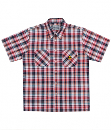 09 SMILE CHECK SHORT SLEEVE SHIRT_RED