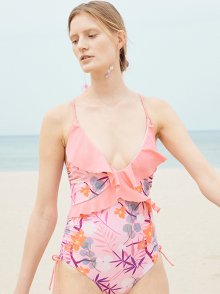 BACK POINT PRINTING SWIMSUIT_PINK