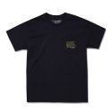안티히어로(ANTI HERO) OUTLINE HERO S/S Pocket T-Shirt BLACK w/ YELLOW Print