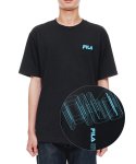 휠라(FILA) 네온 3D 그래픽 반팔 티셔츠 - 블랙:블루 / FE2RSB5114XBBL