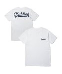 퍼블리쉬(PUBLISH) PB19029011-SCRIPT 레터링 반팔 티셔츠-WHITE
