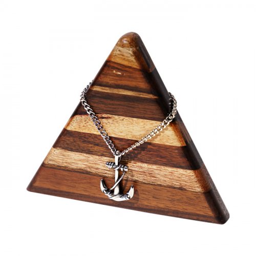Bold Anchor Pendant Surgical Steel Chain Necklace (C1901-AN625SV)