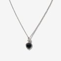 러쉬오프(RUSH OFF) Black Heart pendant Chain Necklace  / 블랙 하트 펜던트 체인 목걸이 (은도금)