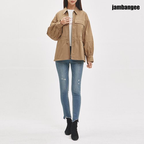 잠뱅이(JAMBANGEE) 여성 포켓 디테일 숏기장 야상 점퍼 AJ3WWU61-BE - 75,000원 | 무신사 스토어