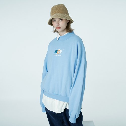 앤커버(NCOVER) 크루넥 엔씨브이 스웨트셔츠-스카이 블루 - 44,000원 | 무신사 스토어