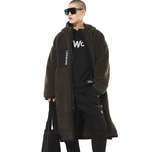 라이프워크(LIFEWORK) 유니) 헤비 리버시블 보아 롱 점퍼_KHAKI - 287,000원 | 무신사 스토어
