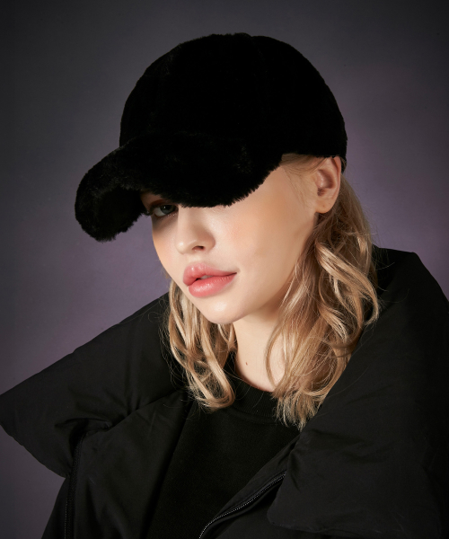 VARZAR - Fur Logo Point Ball Cap Black