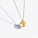 러쉬오프(RUSH OFF) Dual Circle Pendant Gold Necklace / 써지컬스틸 듀얼 써클 펜던트 골드 목걸이