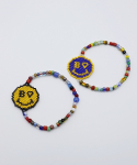 봉보(BONBEAU) BONBEAU smile classic beads Bracelet 이국적인 컬러 캐주얼 스마일 비즈팔찌
