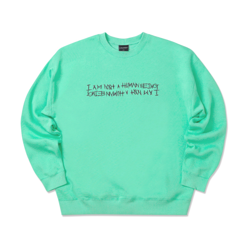 Musinsa I Am Not A Human Being Basic Logo Crewneck Mint