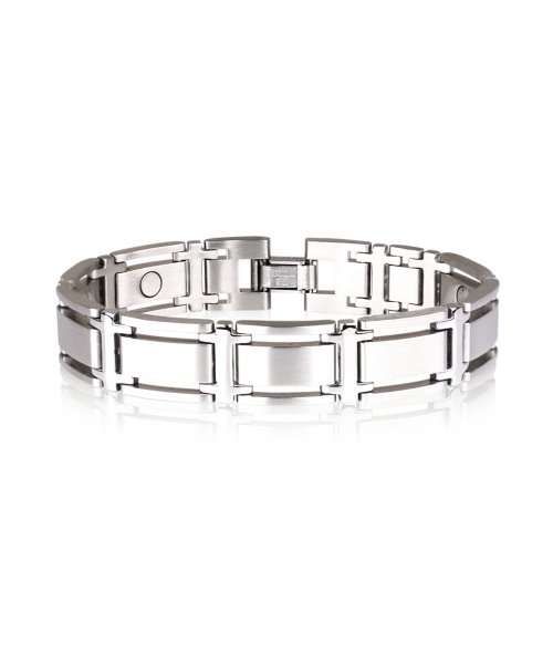 347 Executive Symmetry Silver Magnetic Bracelet