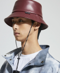 이에스씨 스튜디오(ESC STUDIO) Leather bucket hat (burgundy)