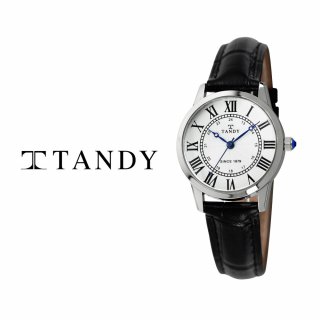 탠디(TANDY) 클래식 커플 가죽 손목시계 T-1714 여자 화이트