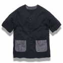 디아프바인(DIAFVINE) DV. LOT606 Double-Weave 1/2 Shirts (Sashiko) -Black-