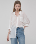 레이디 볼륨(LADY VOLUME) Overfit pastel linen color shirt_white