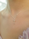 피오레(FIORE) mini fleur wing necklace (crystal)