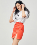 온느(ONNE) Zip-Pointed Mini Skirt Red