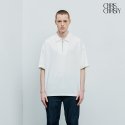 크리스크리스티(CHRIS CHRISTY) 집업 카라 반팔 티셔츠 - WHITE
