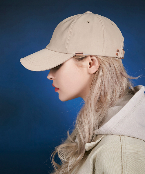 VARZAR - Rose Gold Double Link Oversized Ball Cap Beige