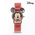 디즈니(Disney) 미키마우스 핸드메이드 제작 가죽밴드 여성용 손목시계 OW112