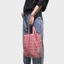 씨씨씨 프로젝트(CCC PROJECT) red check tote bag