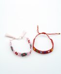봉보(BONBEAU) Heart flower delicat knot Bracelet 하트 플라워 핸드메이드 매듭팔찌