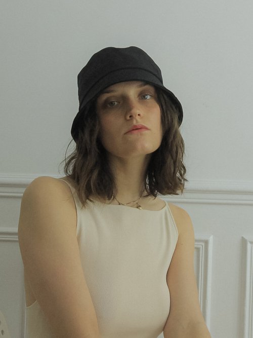 POESIEDAME - [Born to be loved] Cotton Bucket Hat_Black