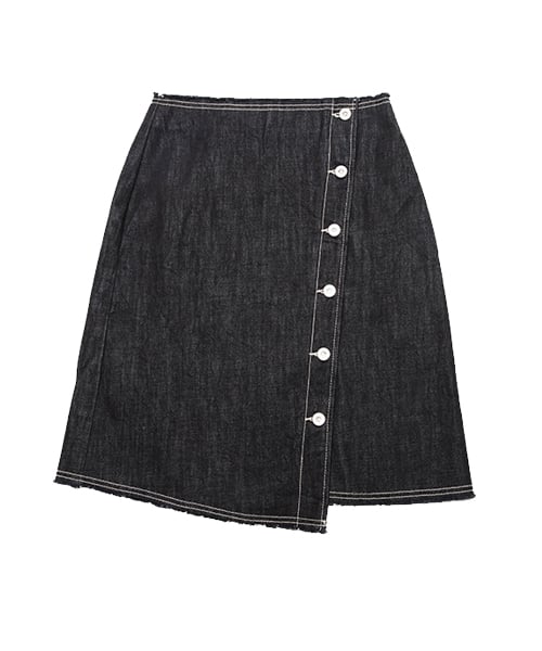 FIFI LAPIN - Women's Asymmetrical Denim Skirt INDIGO / FS0WDS03F65