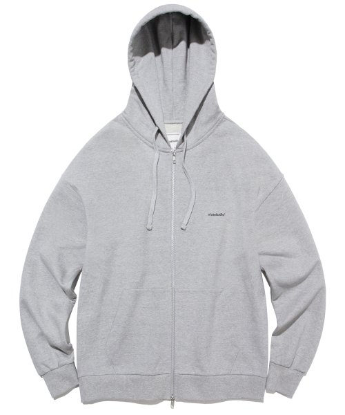 Musinsa Vivastudio Basic Logo Hood Zip Up Ks Melange Gray