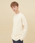 SEMI OVER-FIT ROUND NECK SWEATER_IVORY