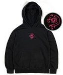 레이쿠(REIKU) rk neon pink who hoodie black 후드티